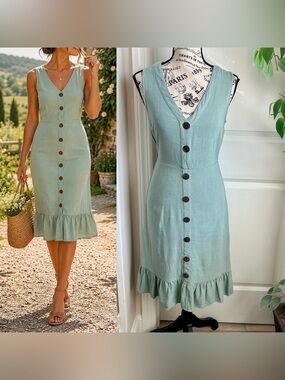 monteau los angeles linen blend dress Monteau Los Angeles Linen Blend Dress, Size